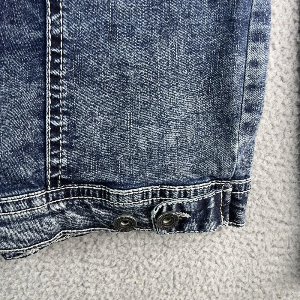 BKE‎ Men Jacket MEDIUM Blue Denim Jacket Western Button Trucker Stretch